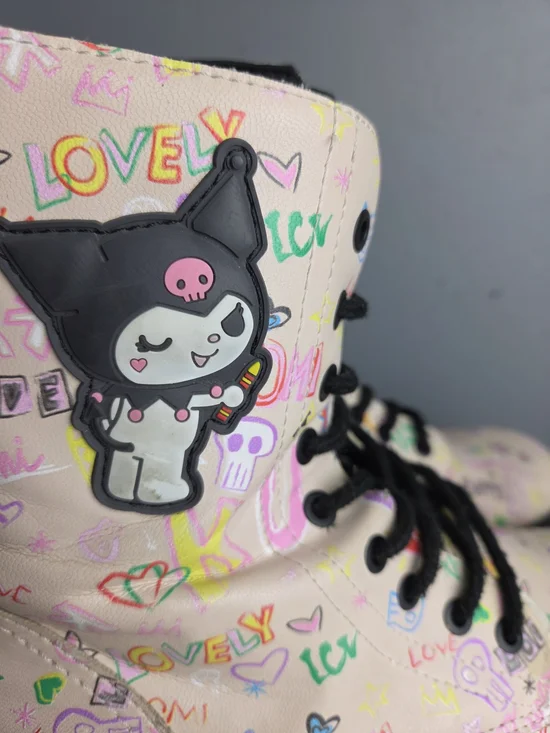 Zara Pink Kuromi Graphic Combat Boots - Picture 2 of 7